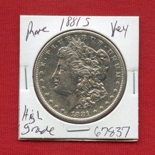 1881 S Morgan Silver Dollar 67837 Coin Us Rare Key Date Estate photo