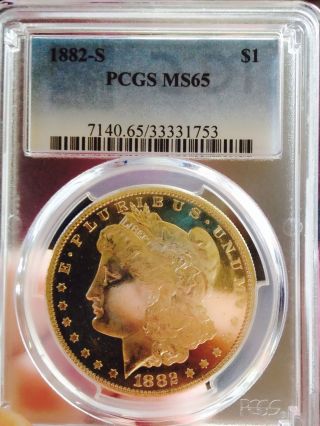 1882 S Morgan Pcgs Ms65 Coin Looks Fully Proof Like Wow Coin photo