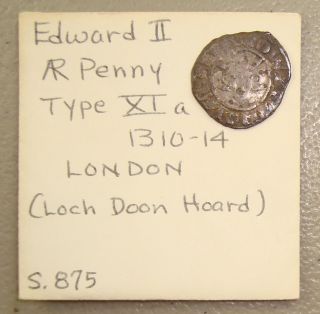1307 - 27 Edward Ii Hammered Silver Penny,  London Vg photo