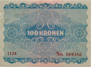 Austria 100 Kronen 1922 No069386 photo
