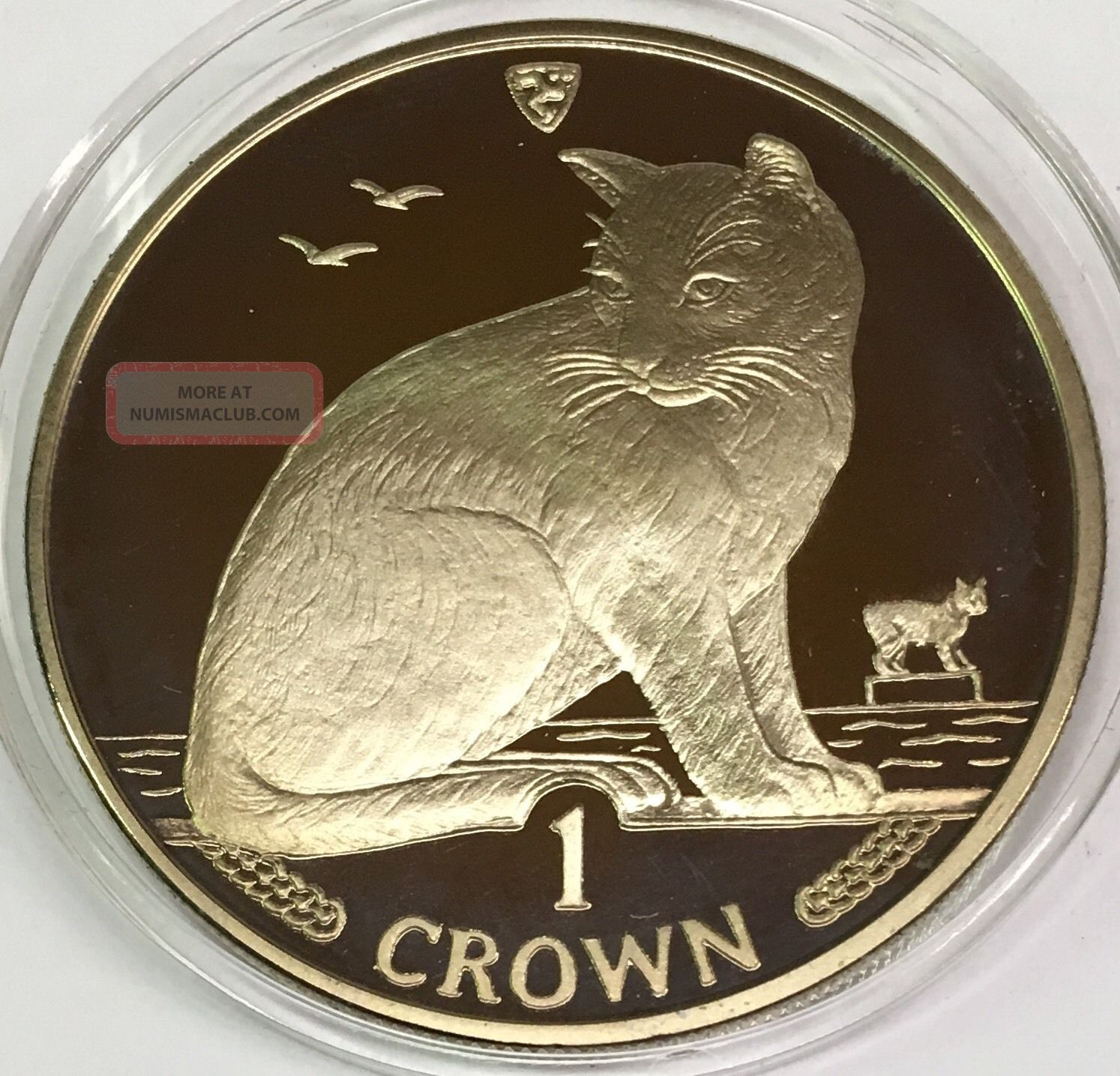 Isle Of Man Pobjoy Proof 1990 Alley Cat Crown Coin Commemorative photo