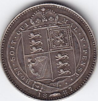 1887 Great Britain - Uk - Shilling Coin photo