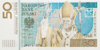 50 Zloty - Pope John Paul Ii / Papiez Jan Pawel Ii - Commemorative Banknote photo