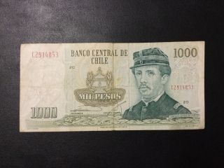 1986 Chile Paper Money - 1,  000 Pesos Banknote photo