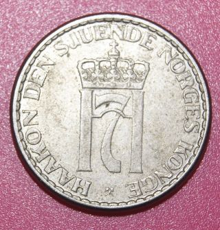 Norway Copper - Nickel Coin 1 Krone 1956 photo