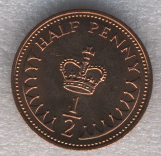 Great Britain 1/2 Penny 1984 Bu Royal Crown Queen Elizabeth Ii 17.  14mm photo