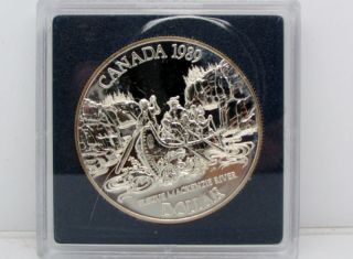 1989 Canada Silver Bu Dollar - Mackenzie River Bicentennial photo