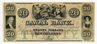 1800 ' S $20 The Canal Bank - Orleans,  Louisiana Note Au photo