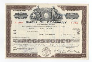 Shell Oil Company Bond W/vignette Of Man & Woman photo