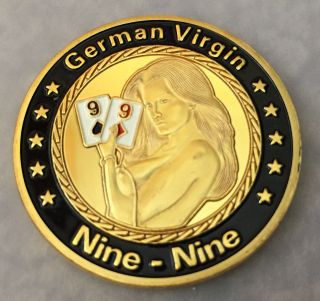 1 Oz German Nine Nine Playing Card Finished In 24k Gold Coloried Coin photo