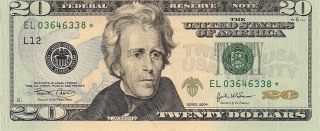 2004 - $20 Federal Reserve Star Note - San Francisco - Uncirculated Gem Crisp photo