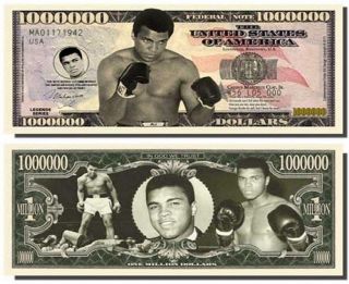 Muhammad Ali Million Dollar Bills Fresh Off The Press W/ Bonus Penny photo