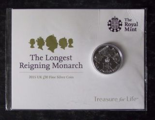 2015 Great Britain Uk 20p Silver Coin - Longest Reigning Monarch - photo