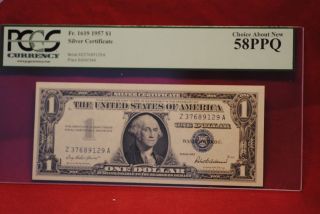 Us Currency: 1957 1.  00 Silver Certificate Choice About 58 Ppq Pcgs photo