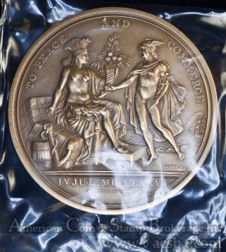 Us Medal Peace & Commerce Us Great Seal 68mm Bronze In Plastic photo
