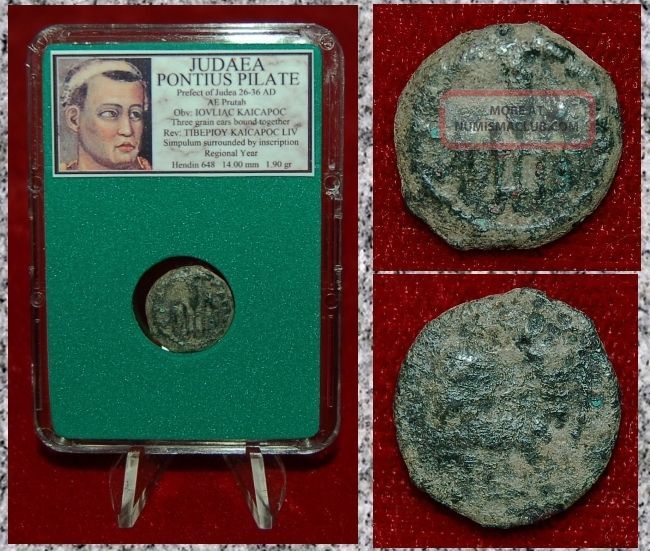 Ancient Judaea Coin Pontius Pilate Grain Ears Simpulum On Reverse ...