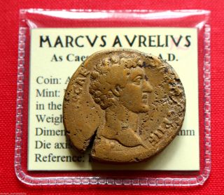 Caesar Marcus Aurelius Sestertius Minerva 145 Ad Rome Roman Empire Coin photo