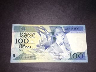 Banco De Portugal $100 Cem Escudos 1986 Banknote photo