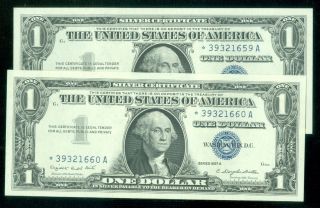 (2) 1957 A,  Star $1 One Dollar Silver Certificates (1619688) photo