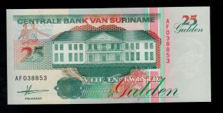 Suriname 25 Gulden 1991 Af Pick 138a Unc. photo