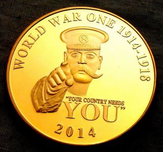 1oz World War 1 Gold Coin Ii Your Country Needs You U Finished In 24k Gold Coin photo