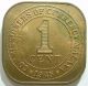 1945 Malaya 1 Cent Coin Au/unc Chopped Mark 