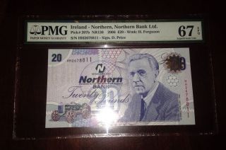 Northern Ireland One Bank Note 20 Pounds 2005 Gem Unc Pmg 67 Epq photo