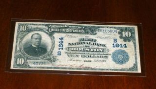 1902 $10 Houston National Currency Fr 617 Serial E510390 photo
