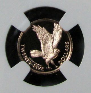 1985 Gold British Virgin Islands $25 Marsh Hawk Ngc Proof 69 Uc 1,  250 Minted photo