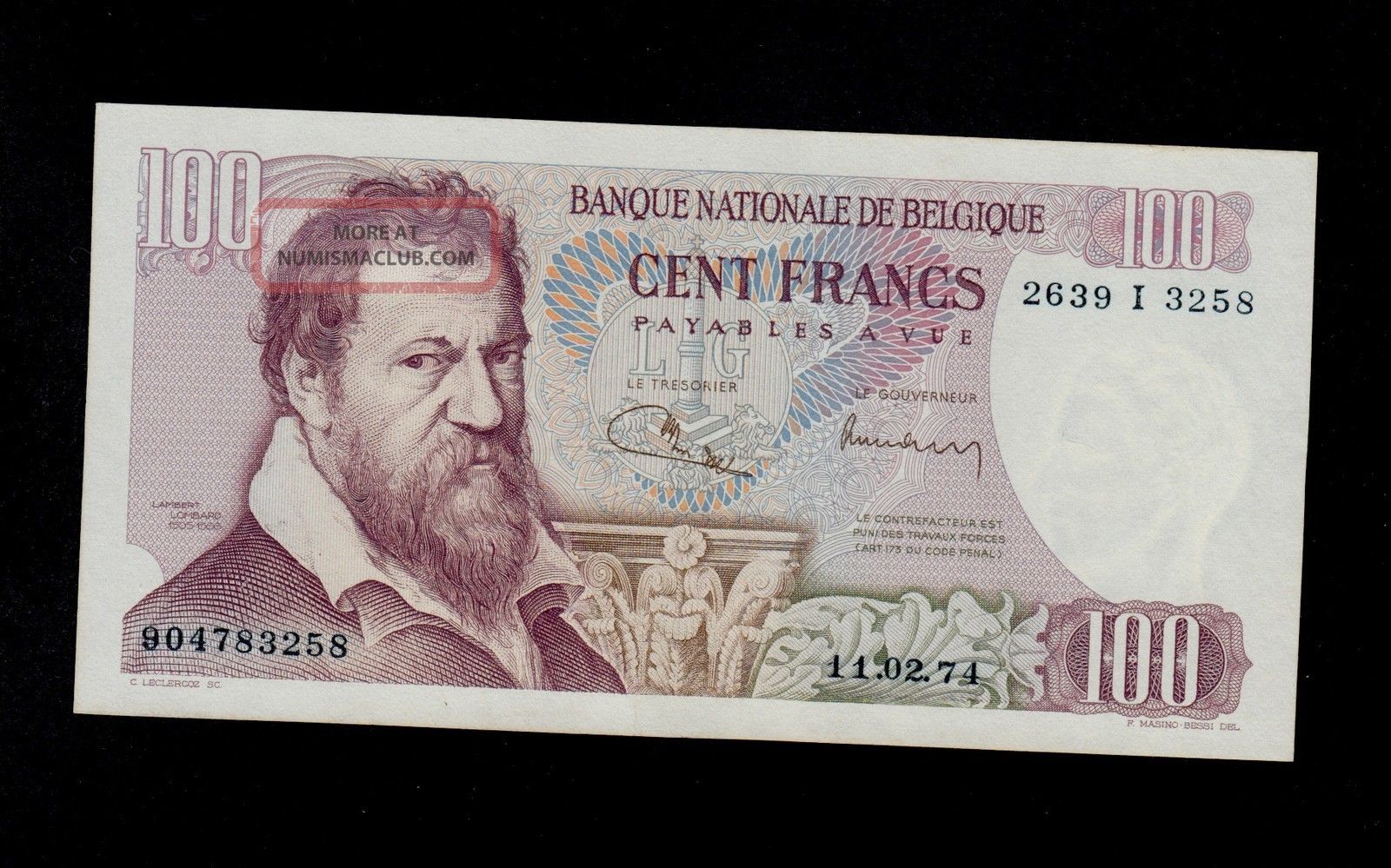 Belgium 100 Francs 11 - 02 - 1974 Pick 134b Au - Unc Banknote.
