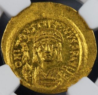 Gold Solidus Ad565 - 578 Justin Ii Uncirculated - Mintstate 5/4 By Ngc. photo