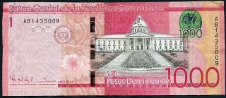 Dominican Republic 1,  000 1000 Pesos Dominicanos 2014 Circulated Banknote 375 photo