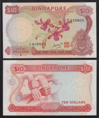 11 1967 Singapore $10.  00 Orchid Series 
