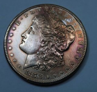 1878 - S Morgan Dollar // Rainbow Toning // (m294) photo
