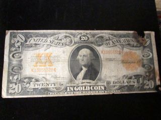 1922 Large Size $20 Gold Certificate photo