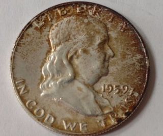 1959 - D Franklin Half Dollar,  Probable Xf photo