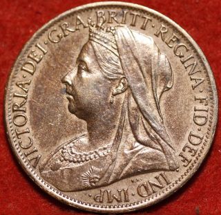 Uncirculated 1898 Great Britain Penny Foreign Coin S/h photo