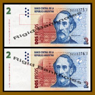 Argentina 2 Pesos X 2,  Nd 2002 P - 352 About Unc (au) photo