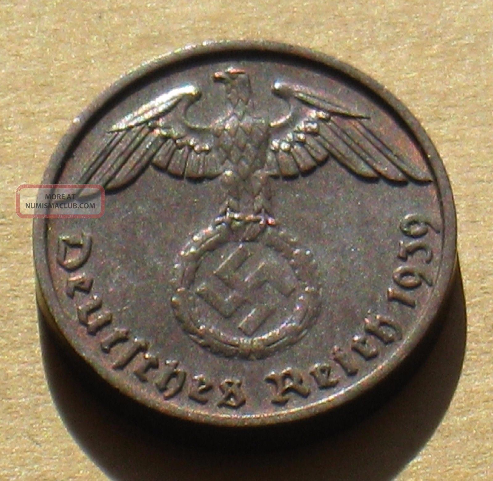 Old Coin Nazi Germany 2 Rp 1939 Mark B Vienna Swastika World War Ii Germany photo