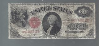 Large 1917 $1 One Dollar Bill Big United States Legal Tender Red Seal Note Money photo