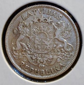 1924 Latvia 1 Lats Coin photo