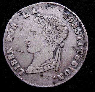Bolivia Republic 1856 - F J Silver Coin 4 Soles 3s - 57 photo