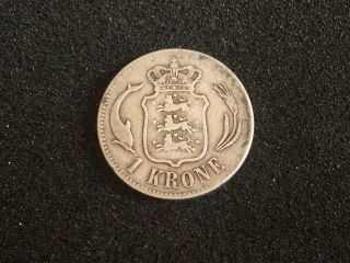 Denmark Silver Coin 1 Kroner 1875 photo