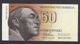 Finland 50 Markkaa 1986 W/o Litt (uncirculated) Fds / Unc photo