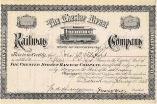 The Chester Street Railway Co Stock Certificate Chester,  Pa 1925 photo