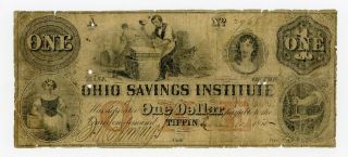 1855 $1 The Bank Of The Ohio Savings Institute - Tiffin,  Ohio Note photo