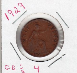 1929 Great Britain Half Cent You Grade Stk 4 photo