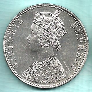 British India - 1888 - Victoria Empress - One Rupee - Rarest Coin Full Conditon photo
