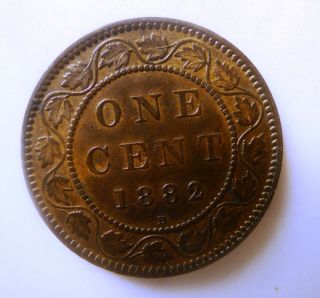 1882 H Canadian Large Cent S&h To Canada And U.  S photo
