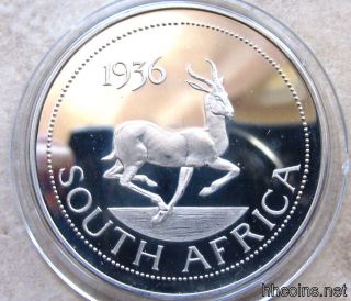 South Africa Edward Viii 1936 Crown Size Fantasy Coin,  Greater Kudu Antelope,  Bu photo